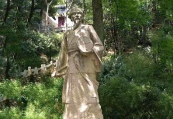 广东祖冲之公园雕塑-砂岩雕刻的历史名人古代数学家