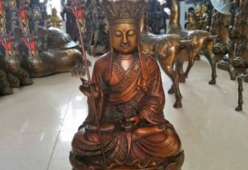 广东坐式地藏菩萨铜雕