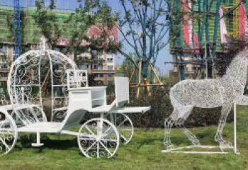 广东马车雕塑-小区花园广场创意镂空不锈钢马车雕塑